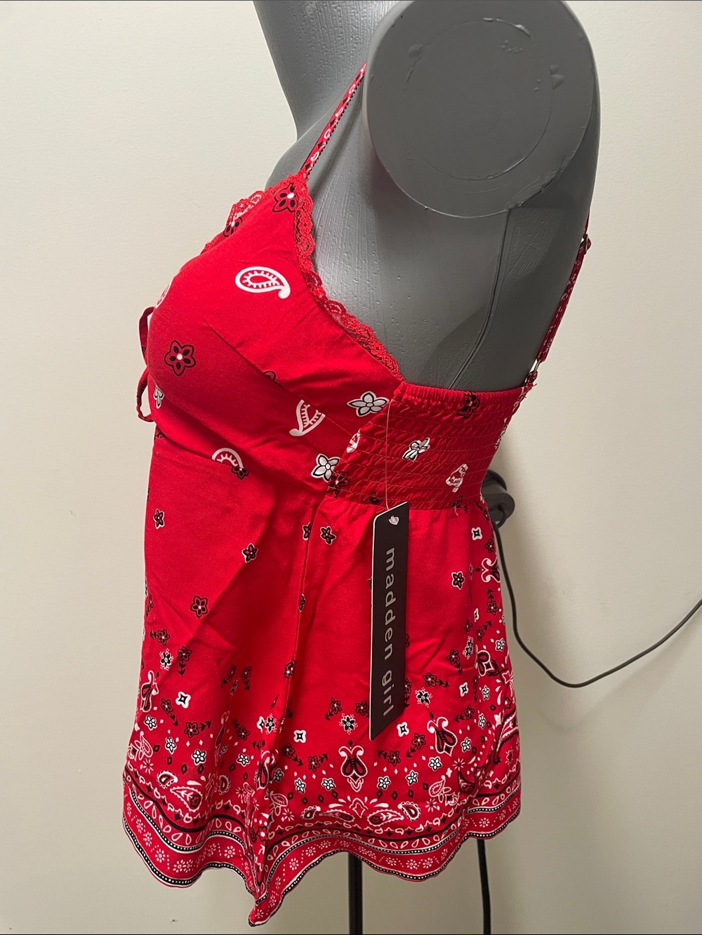 Madden Girl Red Bandana-Print Sundress - Picture 3 of 4